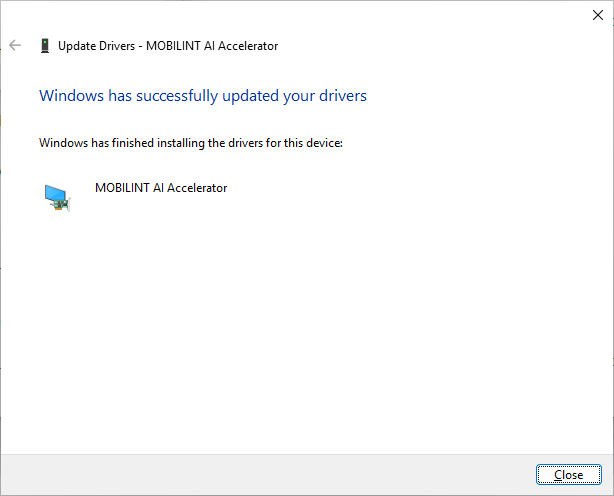 Driver installation done