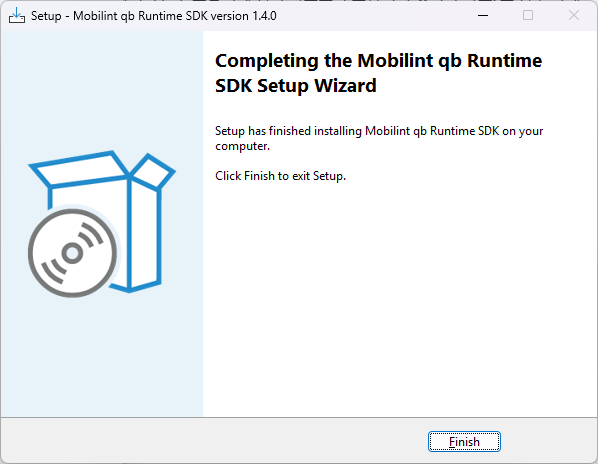 Setup completion screen