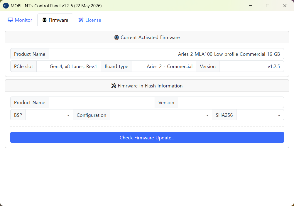 Firmware Tab